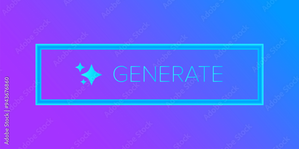 AI generated ultraviolet neon button for artificial intelligence ...