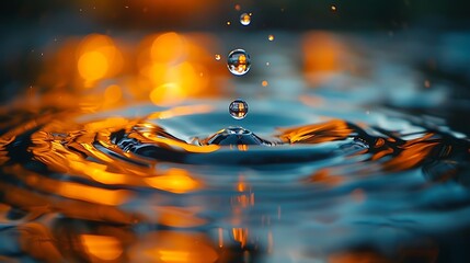 embracing the stillness of a lone water droplet isolated against a firm, immovable backdrop