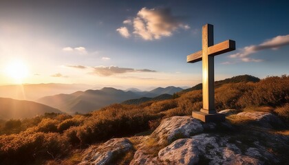 christian cross on the hill