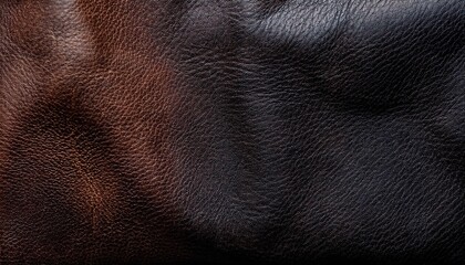 Wall Mural - old genuine leather texture dark black brown background