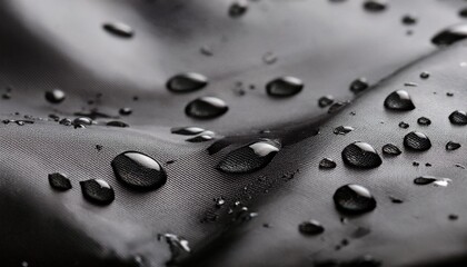 Wall Mural - water drops on waterproof black fabric