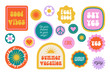 © Darya - 90s retro elements set. Various stickers collection. Flat vector illustrations isolated on white background