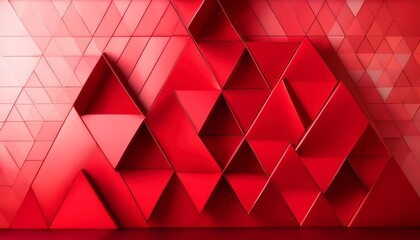 Wall Mural - abstract background red triangle generative ai