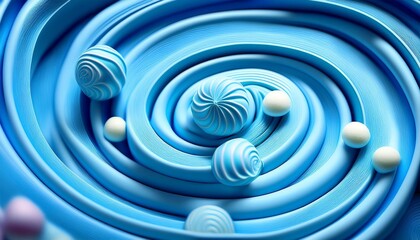 Wall Mural - candy fractal abstract blue background