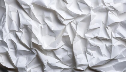 Wall Mural - texture of a white crumpled sheet of paper as a background