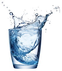 Poster - PNG  Refreshing splash water glass illustration