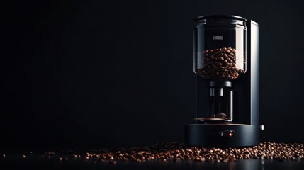 Wall Mural - Black Coffee Grinder with Beans