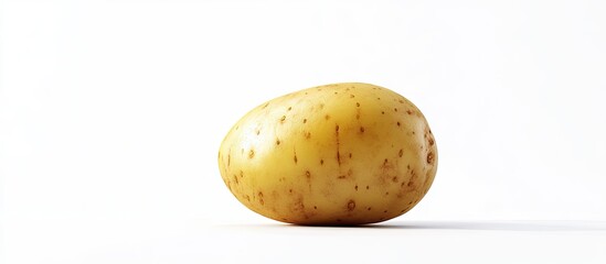 Poster - potato against a white background. with copy space image. Place for adding text or design