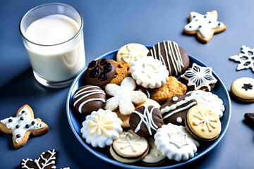 Wall Mural - Selection of sweet foods Close-up photo of delicious Italian pastries