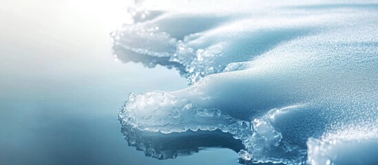 Poster - melting ice on a frozen lake or river. with copy space image. Place for adding text or design