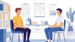 © Aliaksandra - teenage counseling, in a school counseling office, a caring mental coach supports a teenage boy with books and educational posters in the background, creating a minimalist yet supportive environment