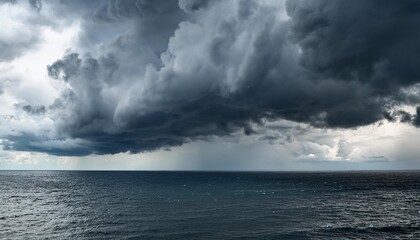 Wall Mural - storm with dramatic clouds over the sea