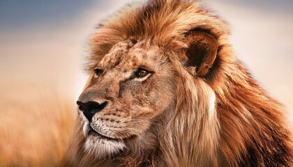 majestic lion artistic graphic design portrait generative ai