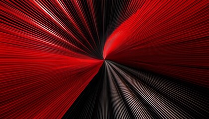 Wall Mural - spiral rays in red and black a digital fractal work with a spiral ray design in black and red