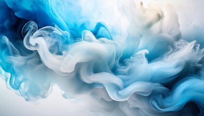 Wall Mural - beautiful and colorful smoke fog flow background main colors are blue and white