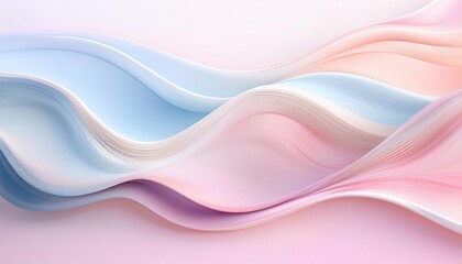 Canvas Print - soft pastel abstract waves