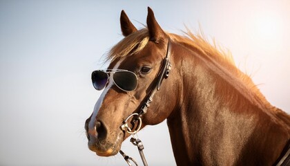 rock n roll horse with sunglasses by generative ai