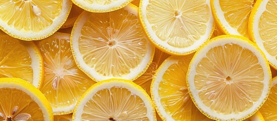 Fototapete - Closeup background featuring lemons. with copy space image. Place for adding text or design
