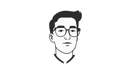 Wall Mural - face of a man in glasses vector illustration