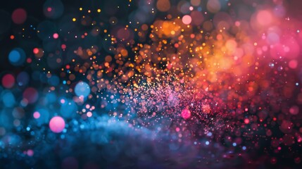 Aufkleber - Colorful particles in motion on a dark background