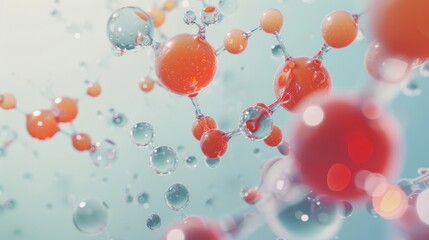 Poster - Detailed view of chemical bonds and molecules with a clean background