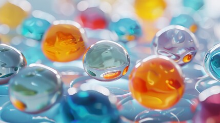 Aufkleber - Diverse colored stem cells on a clean surface