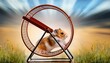 © dmnkandsk - A hamster running in the hamster wheel