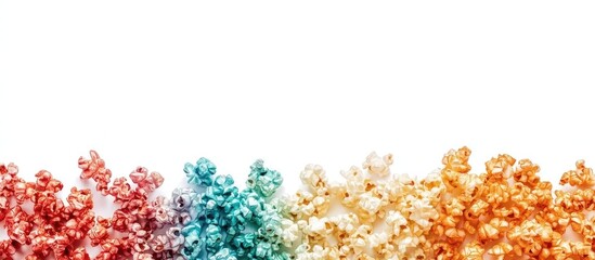 Aufkleber - colored popcorn set against a white background. with copy space image. Place for adding text or design