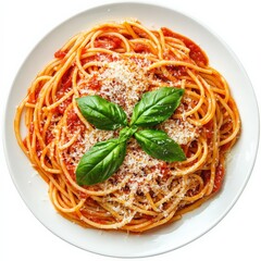 Spaghetti with Tomato Sauce and Parmesan Cheese.