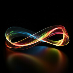 Wall Mural - infinity loop of light: a vibrant and captivating abstract design of an infinity symbol formed by co