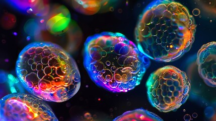 Aufkleber - Multicolored stem cells illuminated under lab light