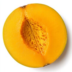 Wall Mural - Fresh Mango Slice Isolated on White Background.