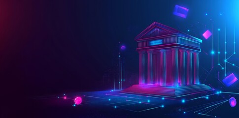 Wall Mural - symbolizing the integration of advanced financial services into a virtual environment, this bank log