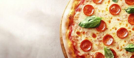 Poster - tasty Italian pizza. with copy space image. Place for adding text or design