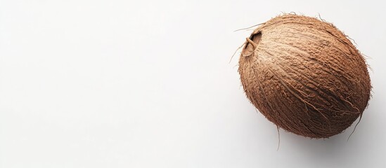 Aufkleber - Close up of a coconut on a white background with copy space for your text