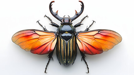 High-Resolution Image of a Stag Beetle with Distinctive Horns