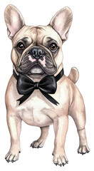 Poster - PNG French Bulldog with black bowtie