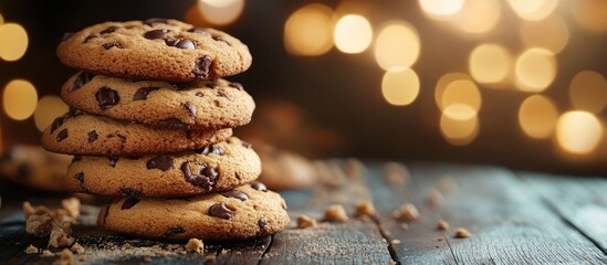 Aufkleber - Cookies concept with a background in soft focus. with copy space image. Place for adding text or design