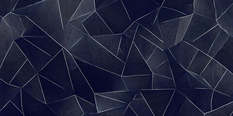 Wall Mural - Geometric dark blue background .