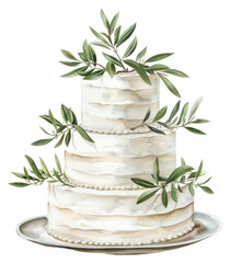 Sticker - PNG Elegant rustic wedding cake illustration