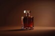 © Anjali - Luxury mens perfume in bottle on brown background with space.