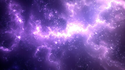 Serene Lavender Dreamscape - Abstract Digital Art with Stellar Clusters and Ethereal Lights