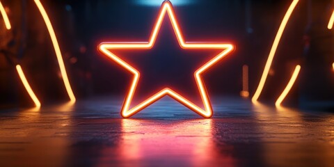 3D rendering of a star frame illuminated by fluorescent lamps