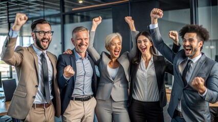 Canvas Print - group of happy business people