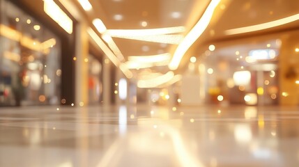Wall Mural - 3d rendering of an abstract blur image of a shopping mall with bokeh effect for background use