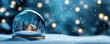 © Koborixgen - Snow globe with a miniature winter scene, glowing lights, and a snowy backdrop.