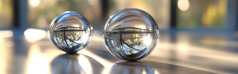 Leinwandbilder - Crystal ball reflections and refractions in a 3D cartoon rendering