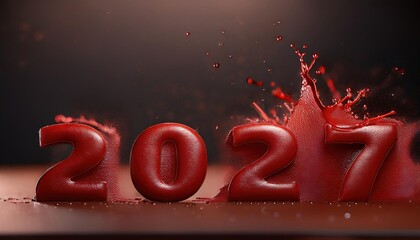 Sticker - Creative 2027 Celebration with Red Theme Splash