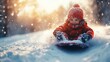 © asayenka - A child who enjoys spending a winter day sledding down a hill.