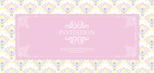 Poster - Colorful invitation background style ornamental pattern